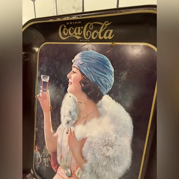Vintage Coca Cola Metal Serving Tray 1973- (Flapper Woman 1925) - Picture 2 of 6